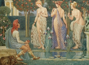 The Judgment of Paris [1909] by Walter Crane [1845–1915]